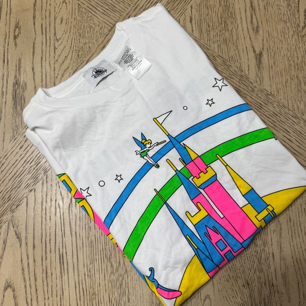 New Disney Women's XS White 2024 Castle Tinkerbell Buzz Lightyear Graphic Tee